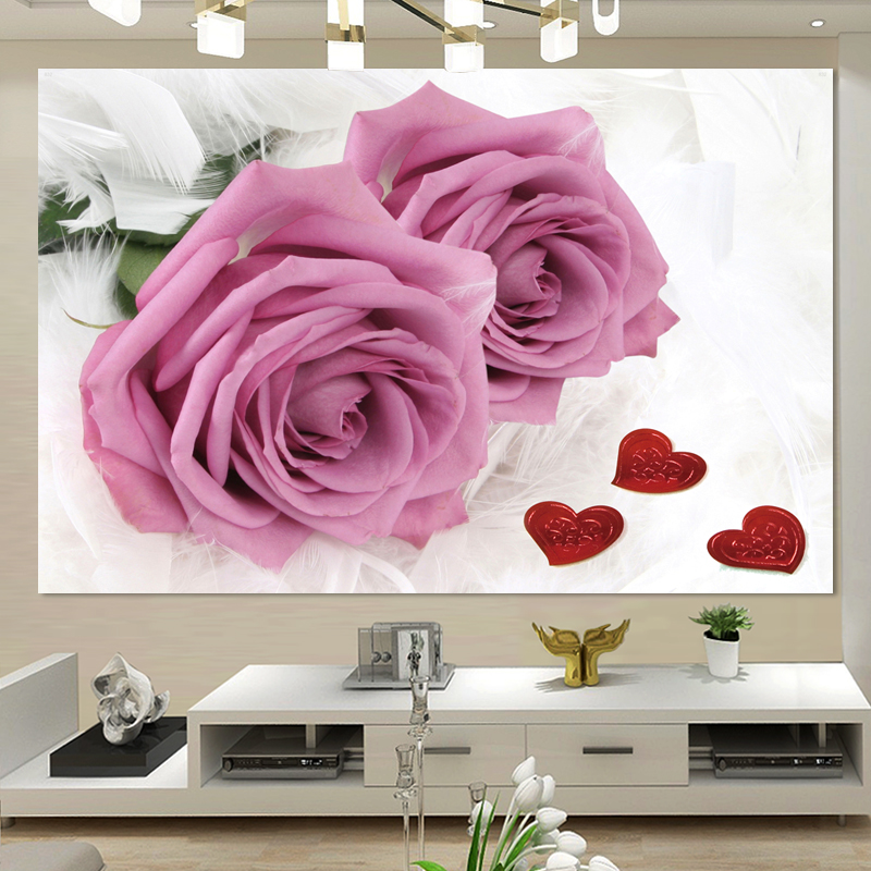 装饰画客厅卧室床头画沙发背景墙贴壁画浪漫温馨玫瑰花自粘墙纸画