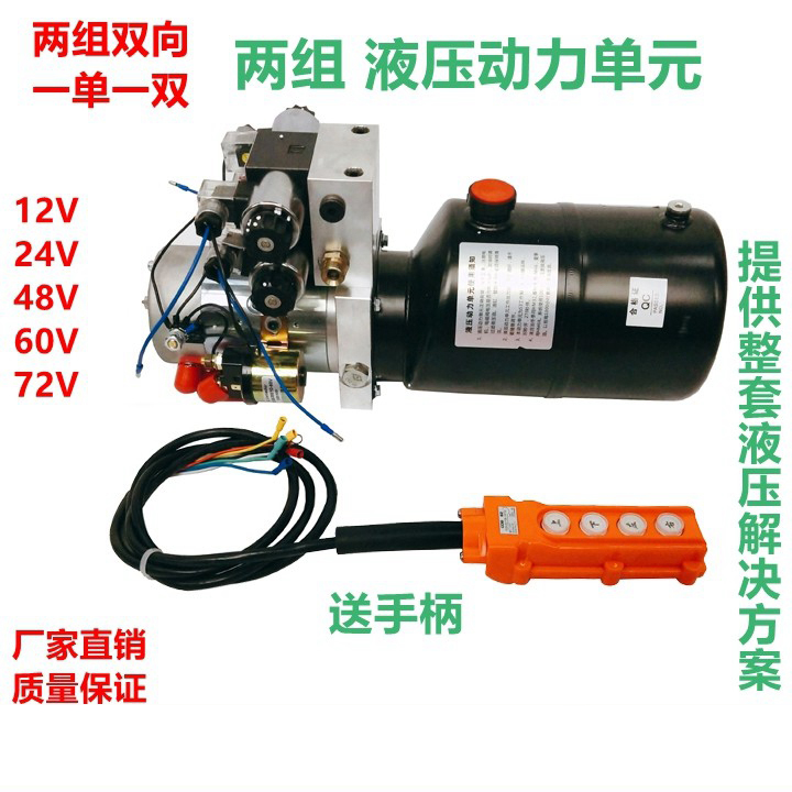 12V48V60V72V垃圾桶提升机电动液压油泵动力单元双作用液压站电机