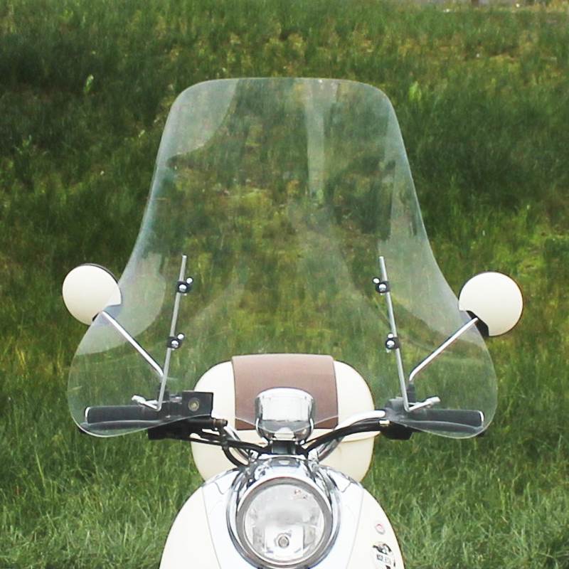 摩托车弯梁 踏板车 电动车风挡 加宽加高护手挡风玻璃高清PC材料