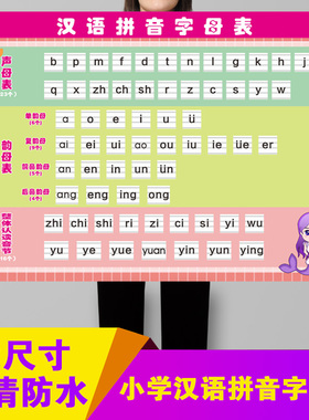 汉语拼音字母表墙贴一年级小学幼小衔接26个声母韵母整体认读音节