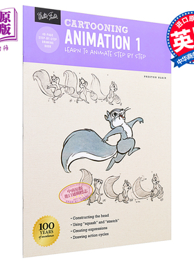 预售 Cartooning:Animation1 with Preston Blair 进口艺术 逐步学习动画 卡通人物 绘画指南【中商原版】