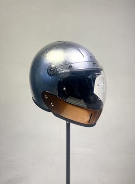 Veldt银箔铜箔下巴摩托车揭面盔碳纤维头盔3C认证复古超轻型头盔