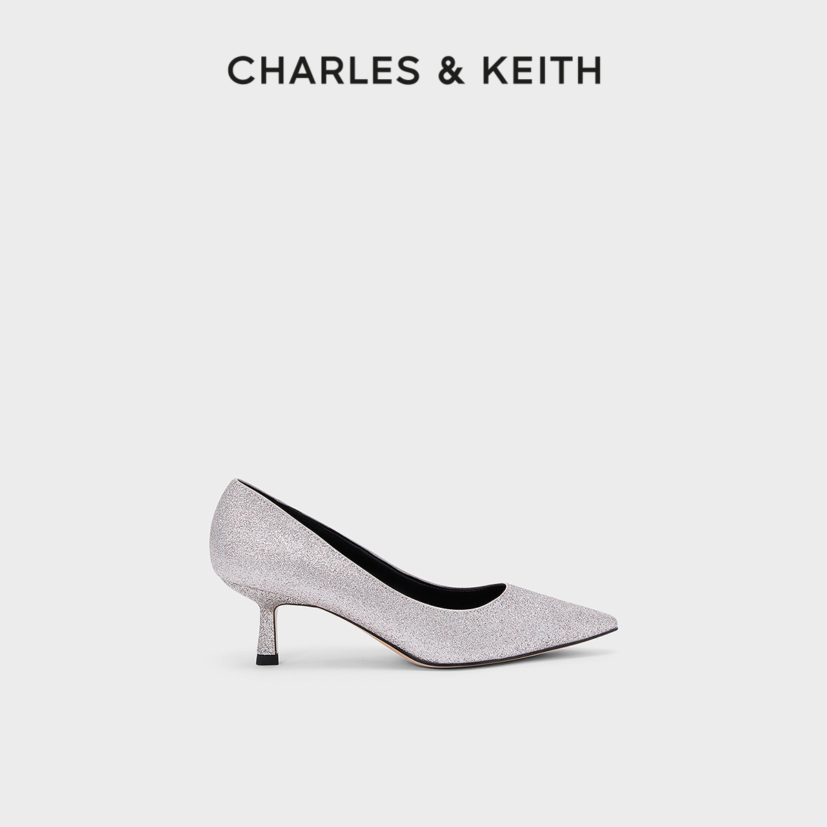 CHARLES&KEITH春夏女鞋CK1-60361352-1女士亮面尖头高跟单鞋婚鞋