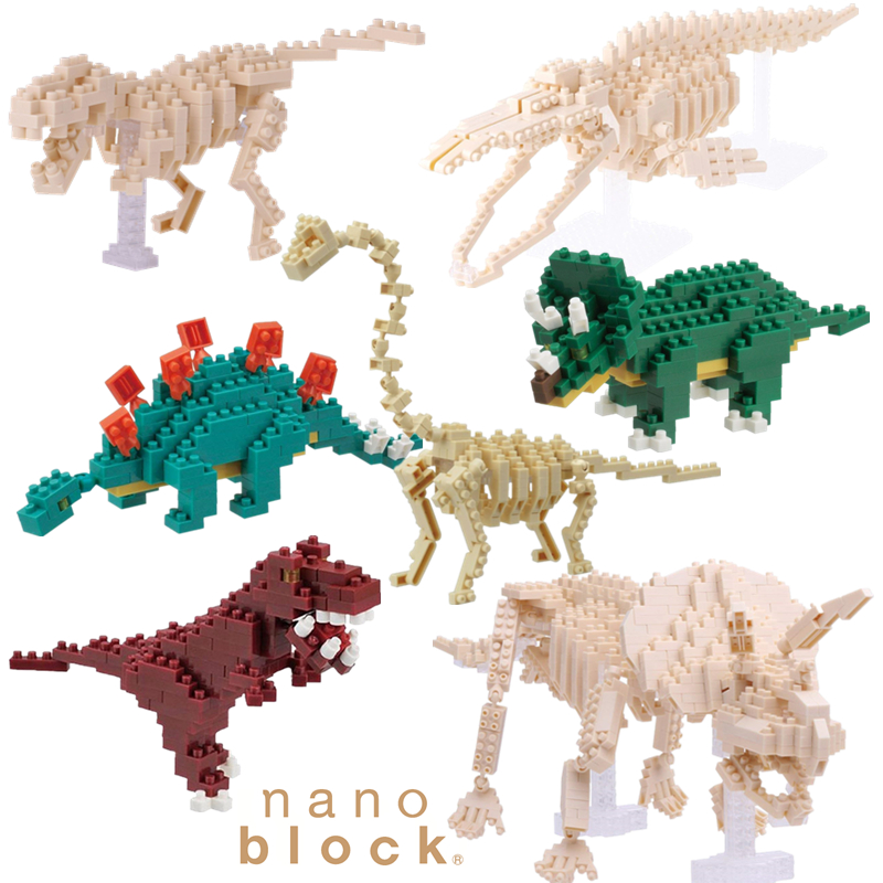nanoblock日本小颗粒积木微型钻石恐龙拼装玩具腕龙三角龙霸王龙