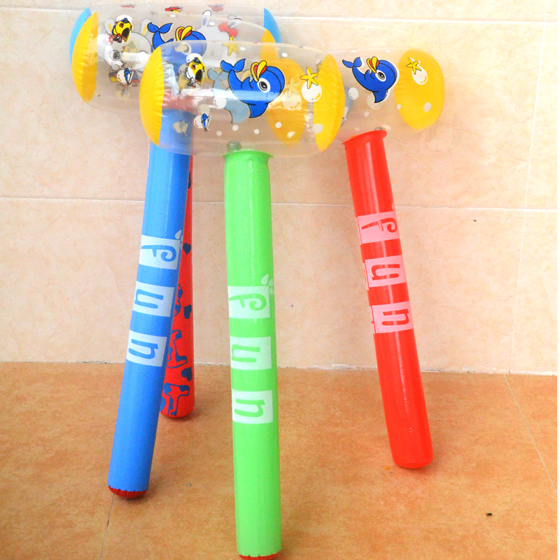 热卖带铃铛大号卡通充气锤子 充气玩具儿童玩具颜色图案随机65cm