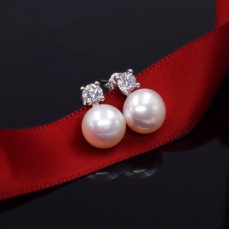 欧美珍珠耳钉韩国气质精致迷你镶锆石珍珠贝珠耳环触及真心耳饰