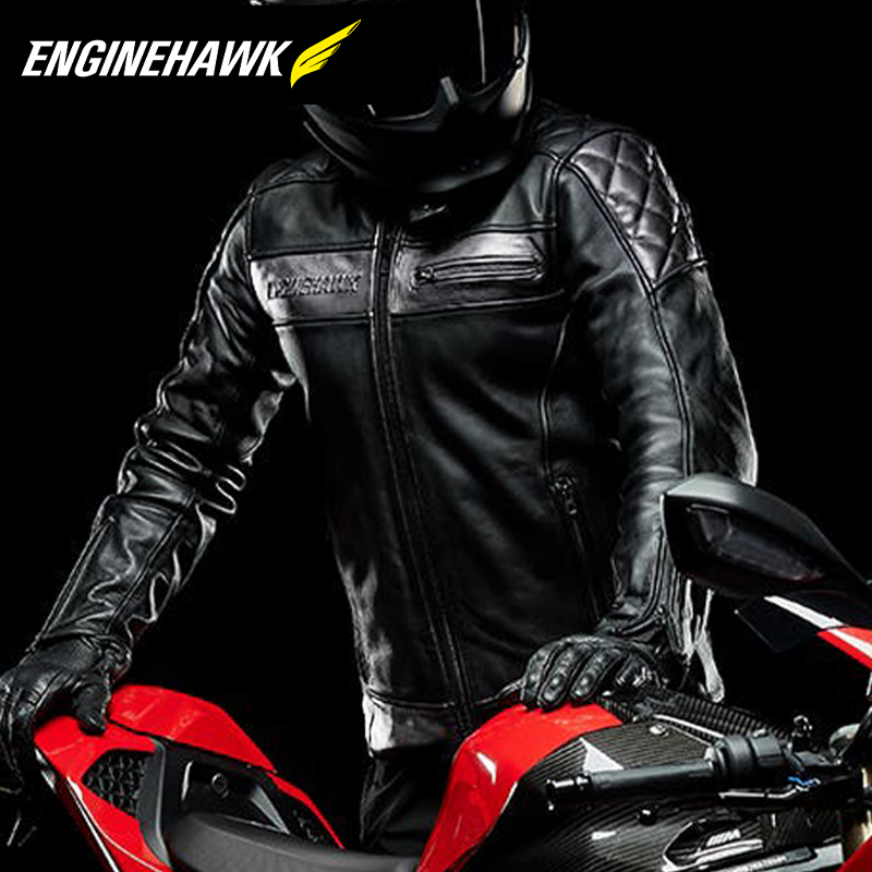 英国ENGINEHAWK 哈雷凯旋摩托车机车复古骑行服护具防摔皮衣皮