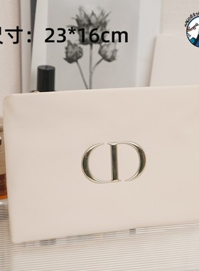 国内专柜 Dior迪奥 金色LOGO化妆包 手拿包收纳包皮包CD软包