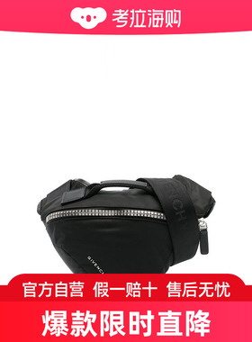 香港直邮Givenchy纪梵希男士腰包黑色徽标logo异形BKU03NK1JE-001