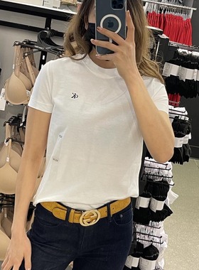 Calvin Klein CK女士夏季新款简约百搭纯色圆领休闲日常短袖T恤衫
