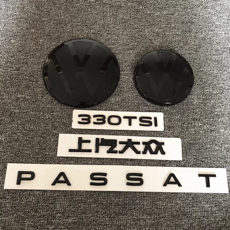 适用大众新款帕萨特21-22款车尾标字母改装330 380TSI黑色车标贴