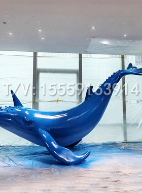 不锈钢鲸鱼雕塑海豚动物摆件装饰园林景观售楼部大堂酒店吊装美陈