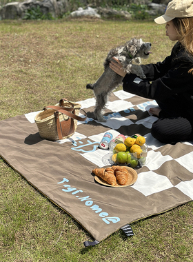 Zijpe~可以手提背着凹造型的野餐垫双层防水可固定手拿方便手提出