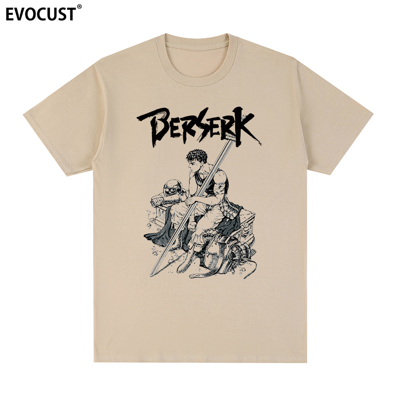 Berserk短袖T恤剑风传奇三浦健太郎纪念漫画日本动画卡通印花日系