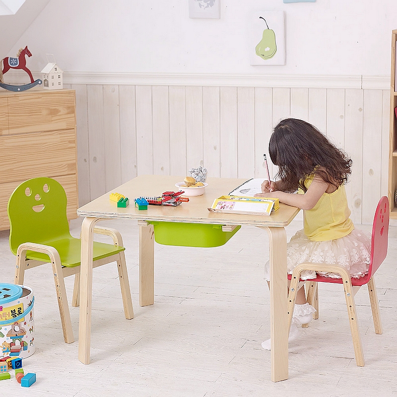 简单现代实木儿童桌椅宝宝小孩手工绘画写字学习桌可升降学习椅子