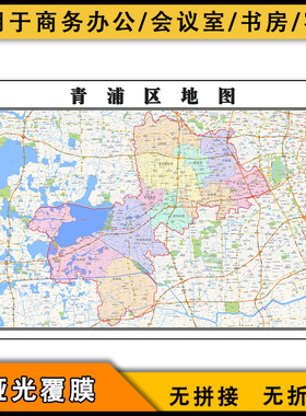 青浦区地图行政区划2023上海市高清图片素材区域划分街道画