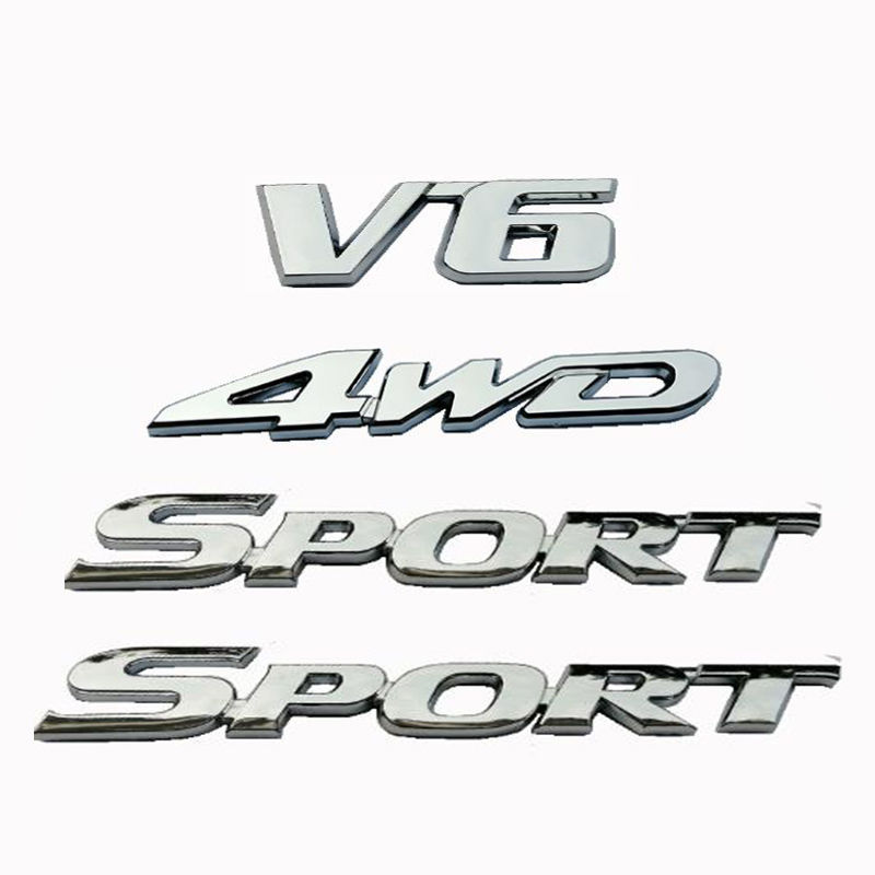 适用于汉兰达车身标志车贴 SPORT侧门贴 4WD V6 字母车标贴