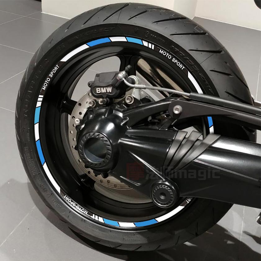 摩托车轮毂反光贴花10寸12寸17寸18寸轮胎装饰彩色贴画贴膜