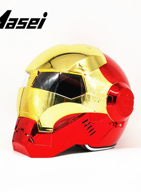 Masei正品个性摩托车头盔男女610钢铁侠复古全盔越野机车哈雷盔