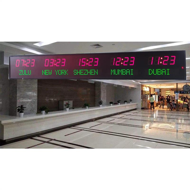 【多国时区钟】LED电子世界时间钟 多国时区酒店前台宾馆大厅挂钟