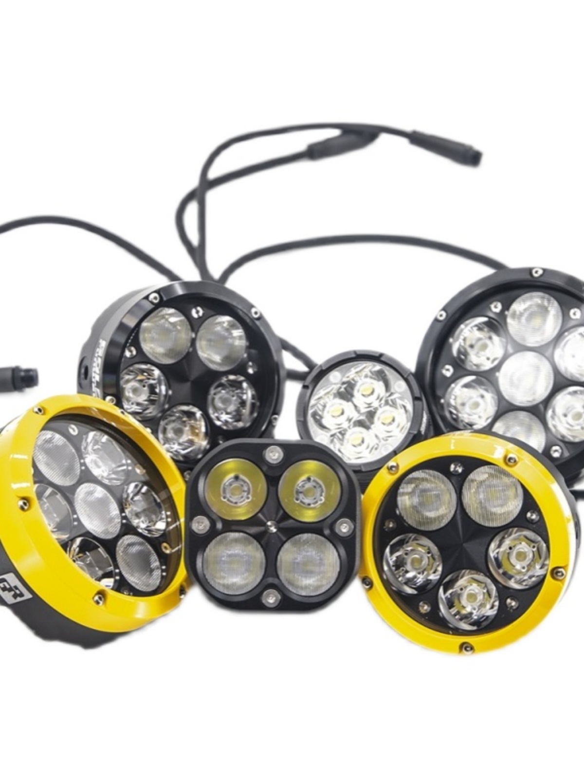 GR射灯摩托车改装4 5 7珠新款g7雾灯LED灯黄色远近光切线鸣笛爆闪