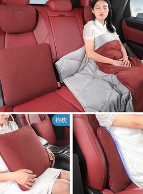 适用于保时捷卡宴Macan帕拉梅拉718多功能车用抱枕被车载腰靠垫枕