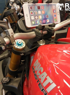 美国RAM 宝马GS杜卡迪川崎摩托车通用手机支架M8车把压盖螺丝固定