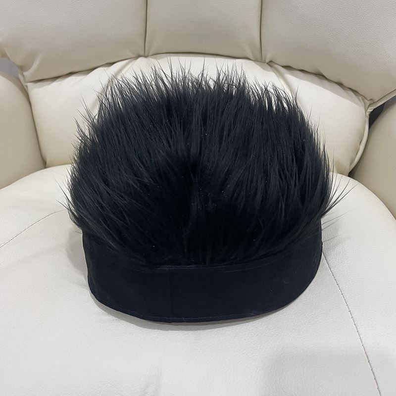 假发帽子男士一体秋冬带头发的帽发短发光头专用头套流氓嘻哈帽款