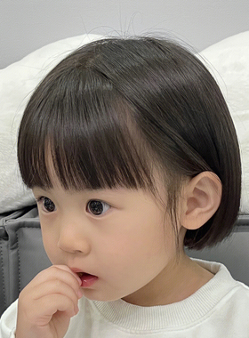 婴儿发型宝宝假发日常短发自然儿童拍照摄影短直发空气刘海波波头
