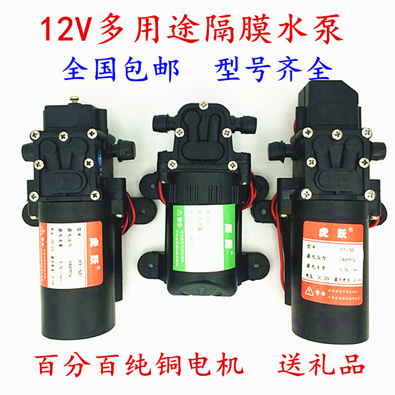 正品12v水泵 电动喷雾器隔膜泵农用打药机水泵配件 高压自吸泵