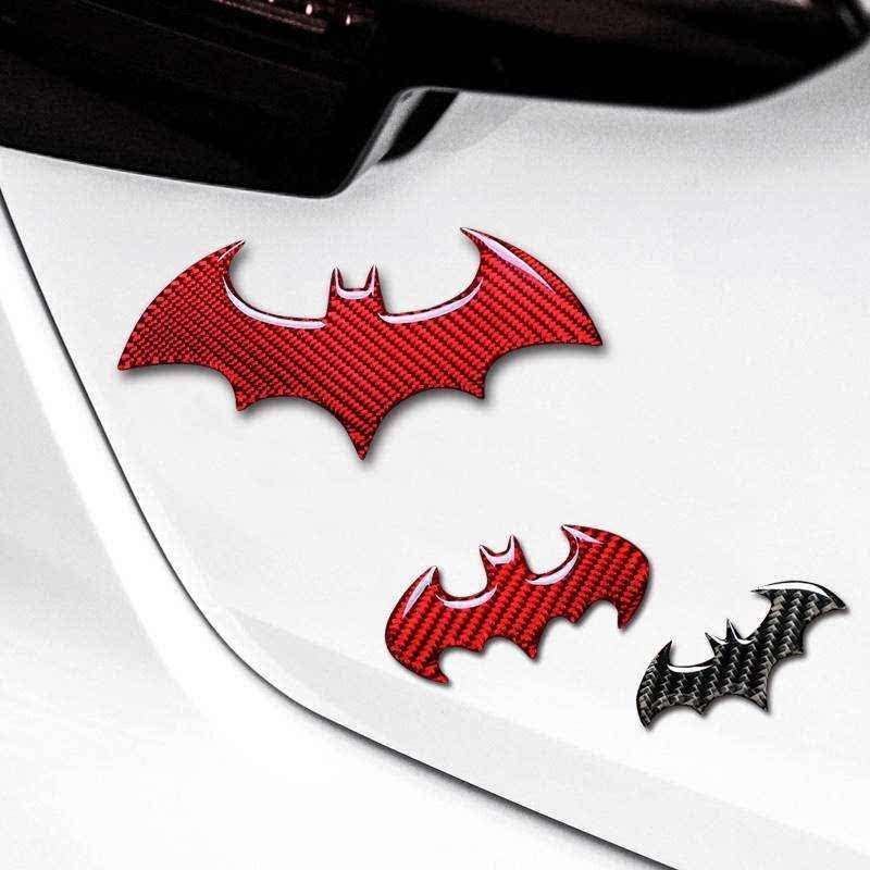 热卖改装车身划痕遮挡装饰碳纤维蝙蝠车贴摩托汽车3D立体滴胶用品