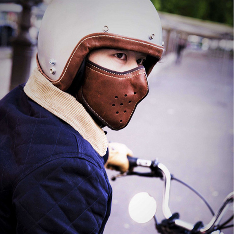 哈雷复古怀旧面罩印第安摩托车骑士口罩机车骑士防尘皮面具