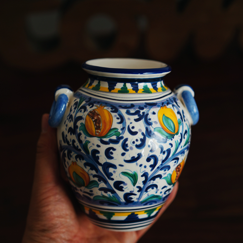 。老厂老货 出口意大利收藏陶瓷小罐子 复古欧式花纹家居装饰 花