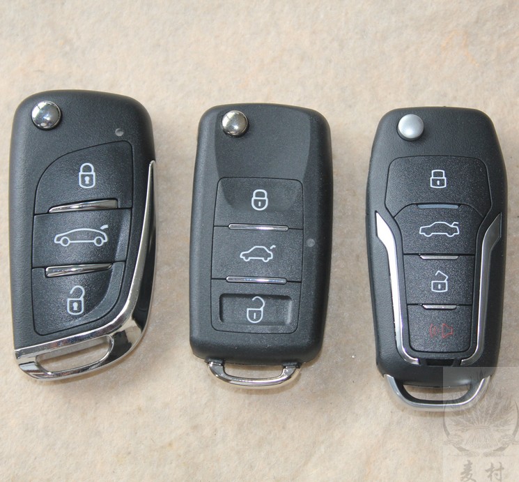 订制各种汽车折叠遥控钥匙 带钥匙胚 带遥控器 带电池 几百种车型
