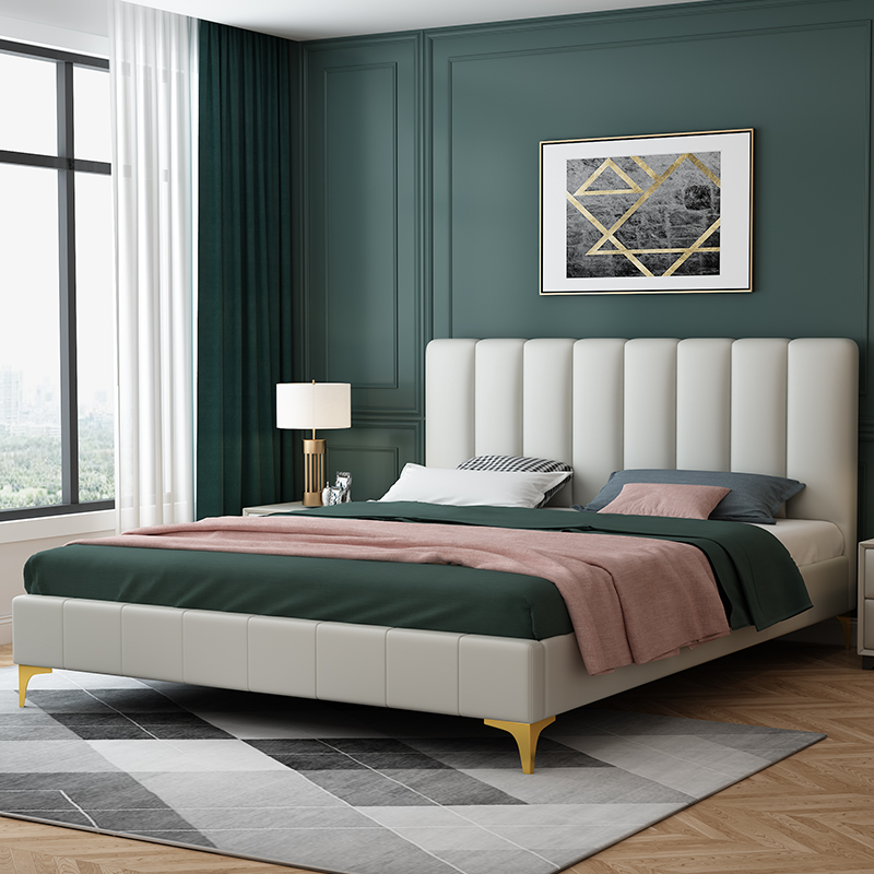 轻奢床2020新款1.p5米1.8米双人床主卧婚床现代简约布艺储物高箱