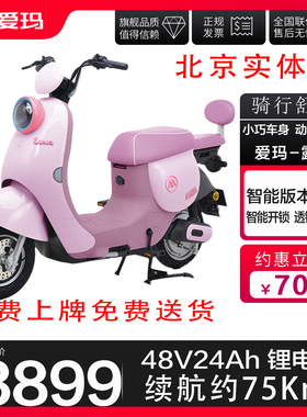 爱玛露娜电动车锂电池48V24AH电瓶车新国标北京可上牌电动自行车