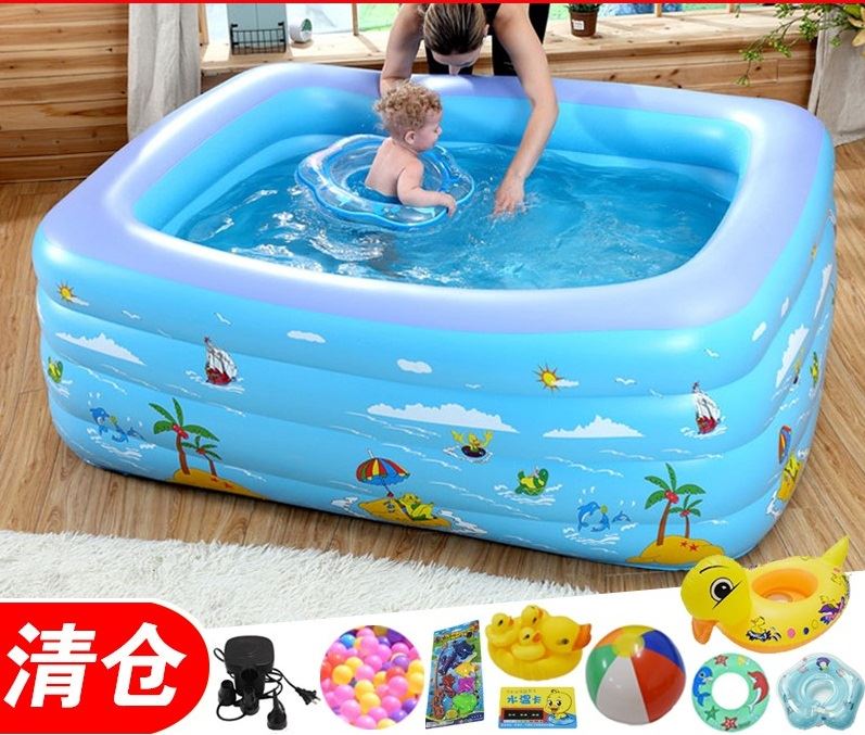 家庭小型游泳池儿童家用庭院小孩简易户外充气可折叠冲气戏水泳池