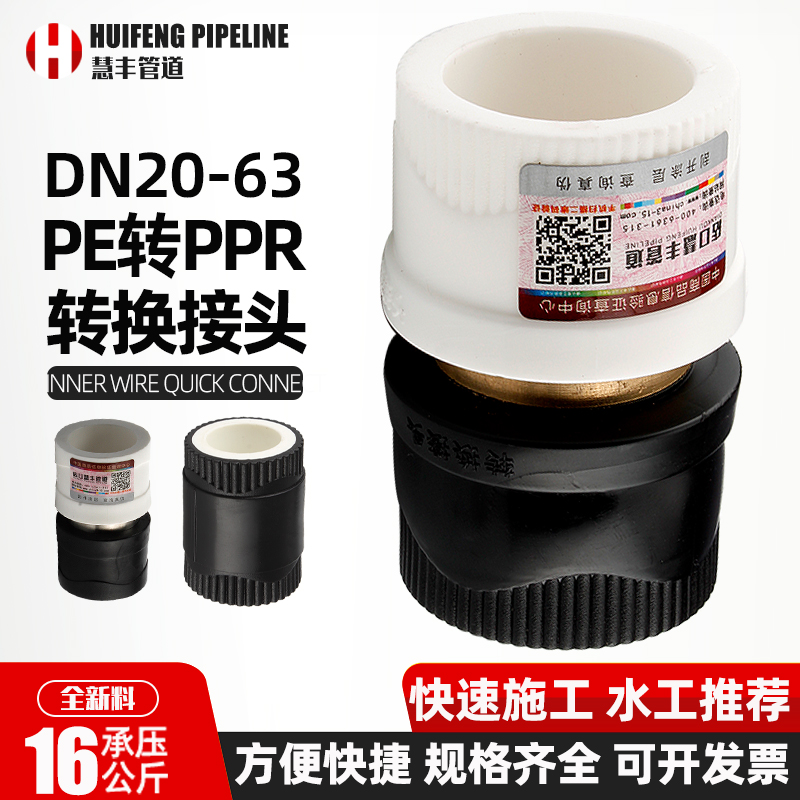 PE转PPR铜转换接头25双熔20热熔32PB63水管配件管材PRET不锈钢4分