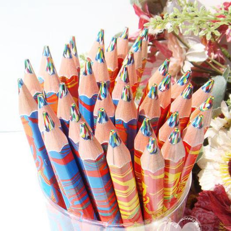 买4赠1 一笔多色彩虹混色涂鸦彩色铅笔四色彩芯笔儿童绘画彩铅