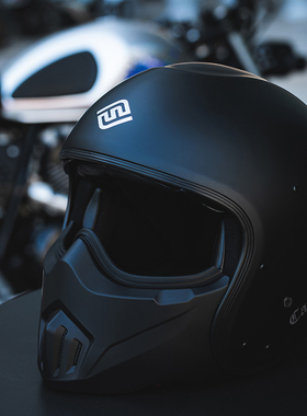 FASEED碳纤维摩托车头盔全盔男士夏季女机车复古巡航哈雷组合半盔