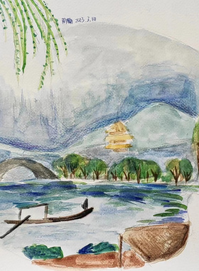 《阳光中的西湖》儿童画义卖 关爱乡村儿童  世界上最贵的东西