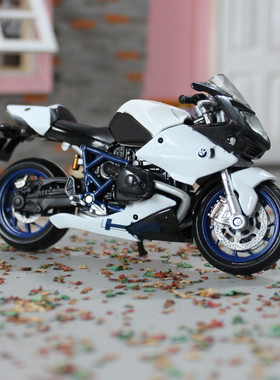 美驰图1:18宝马HP2 Sport 摩托车模型仿真合金车模型玩具礼物摆件