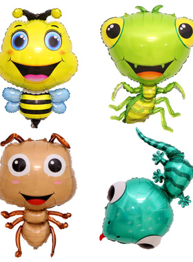六一节小动物昆虫类蜜蜂大黄蜂铝膜气球幼儿园学校活动布置