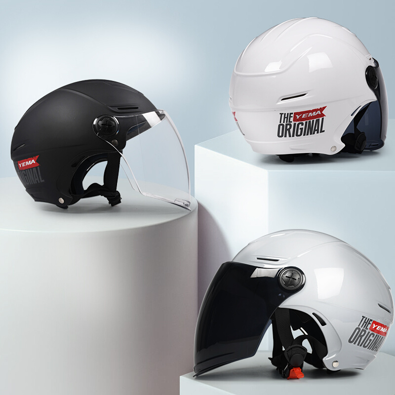 野马3C认证电动车特大号头盔男女夏季加大码4xxxxl摩托半盔安全帽