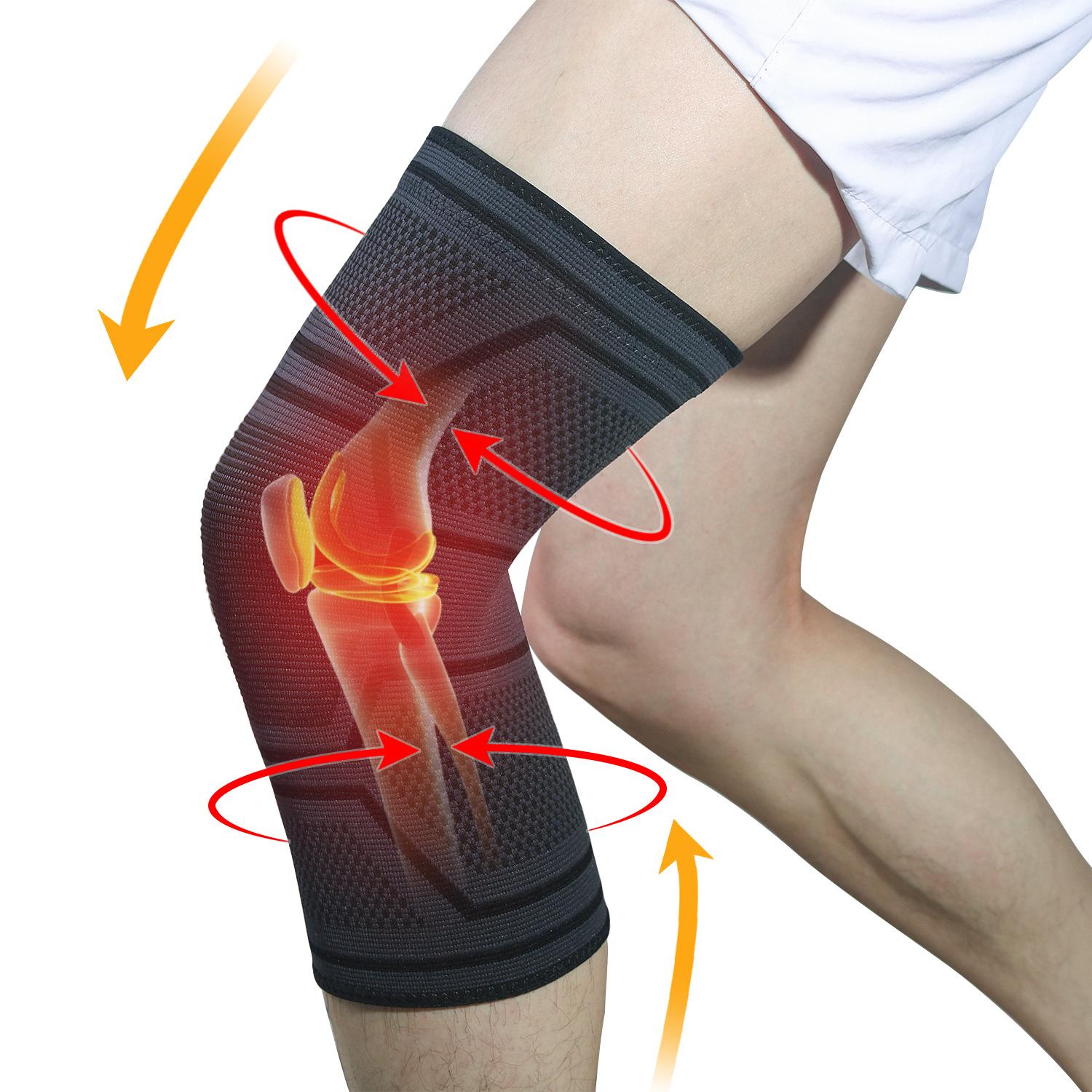 运动护膝四弹力保暖尼龙针织护具户外骑行登山护膝科技感护膝