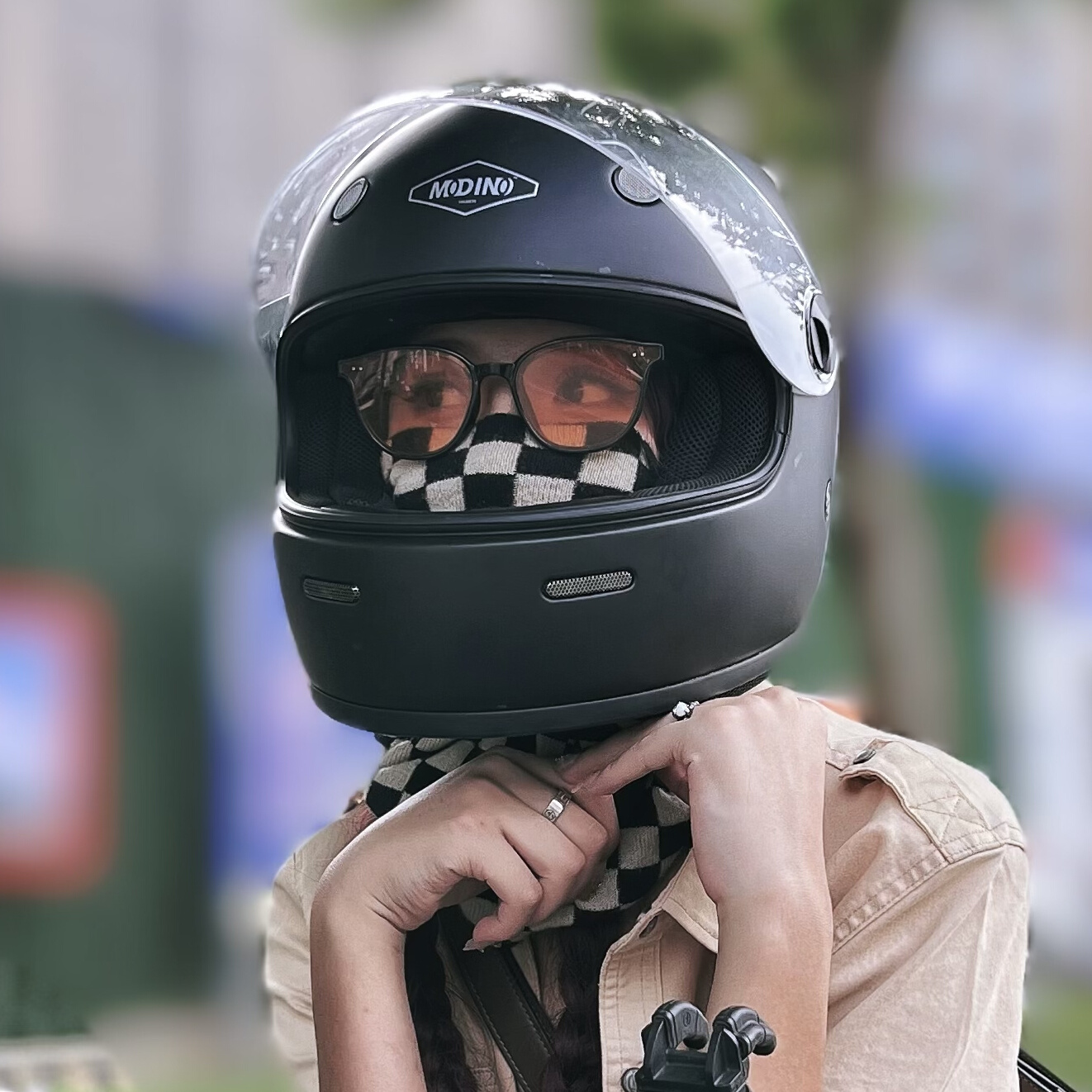 新品复古摩托车头盔男女全盔哈雷凯旋拿铁台湾进口碳纤维Modino摩
