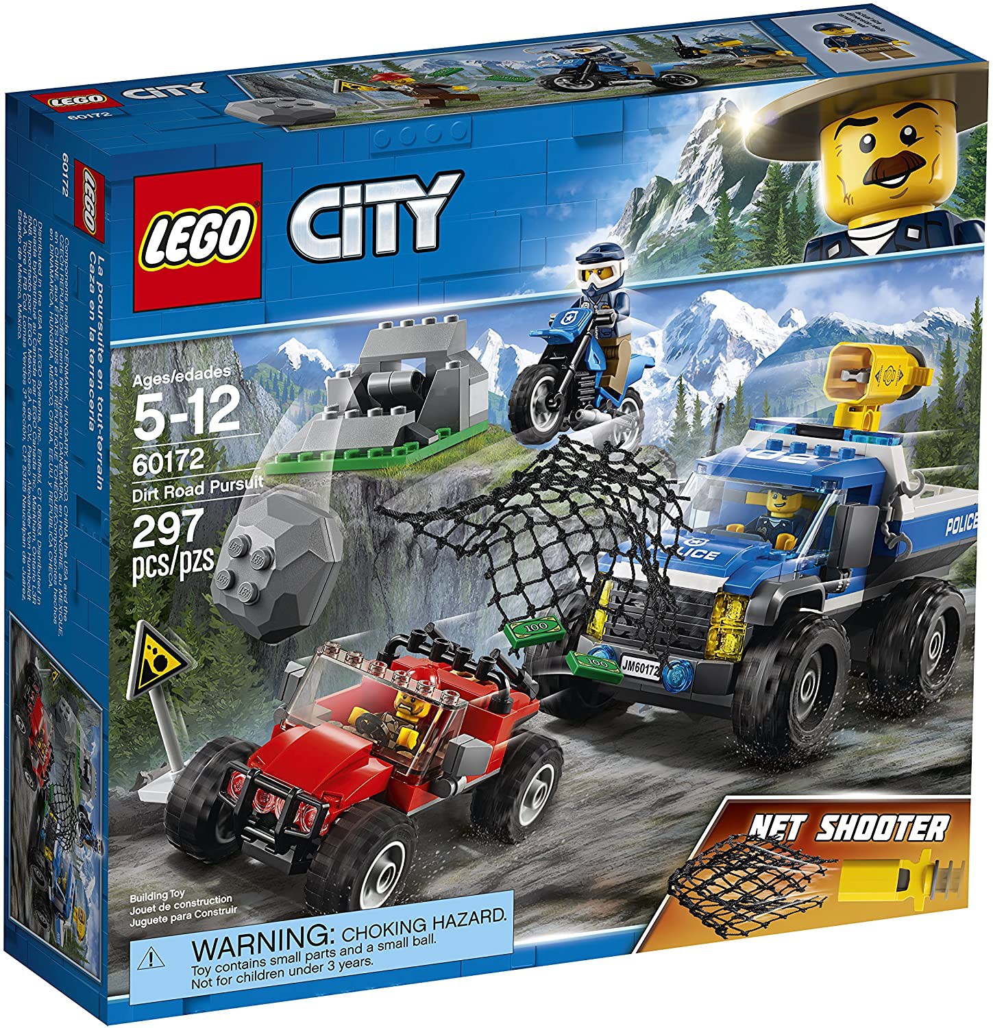 绝版LEGO乐高60172城市系列CITY警察ATV山地追击 吉普 摩托车