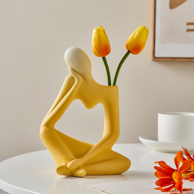 ins风创意花瓶摆件抽象艺术小众高级感客厅插花电视柜桌面装饰品