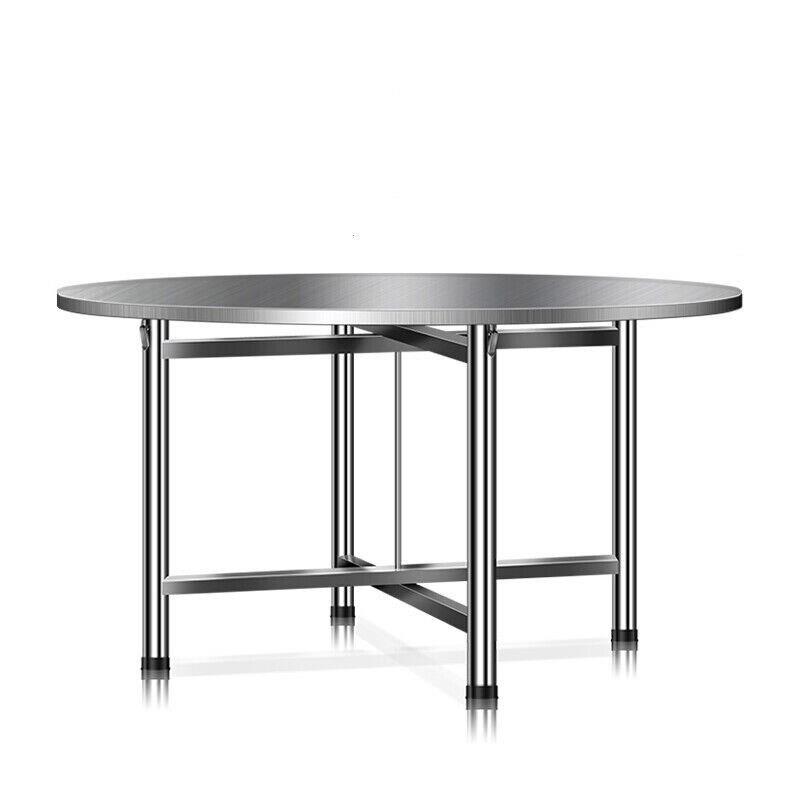 渡筏(dufa)304不锈钢可折叠大圆桌8人10吃饭桌圆形圆桌面餐桌桌