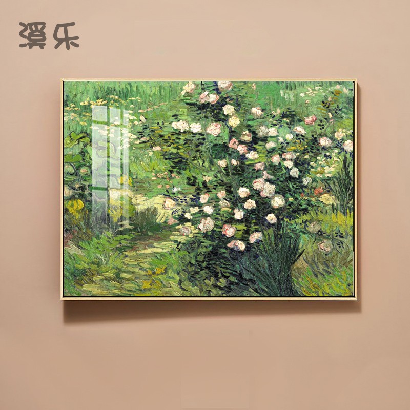 玫瑰梵高欧式风景静物花卉油画客厅卧室餐厅壁画电箱遮挡美式挂画